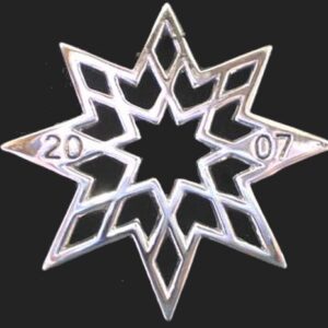 Star Sterling Silver Christmas Ornament 2007 by Hand and Hammer #3861