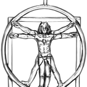 Vitruvian Man Sterling Christmas Ornament #3882 by Hand and Hammer 2007