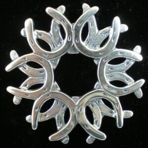 Horseshoe Wreath Sterling Christmas Ornament 2008 by Hand and hammer #4004