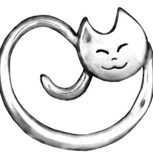 Cat Kitten Sterling Silver Christmas Ornament 2008 by Hand & Hammer #4028