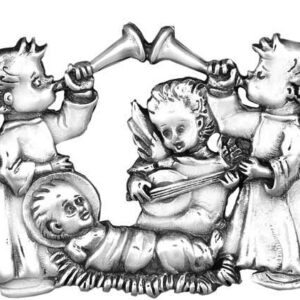 Angel Serenade with Baby Jesus Sterling Christmas Ornament 2008 by Hand & Hammer #4032