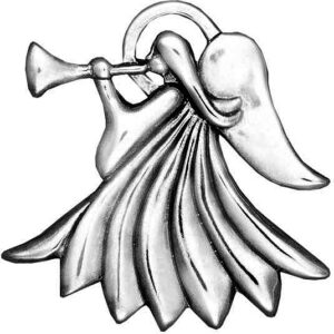 Trumpet Angel Sterling Christmas Ornament #4069 by Hand & Hammer 2009