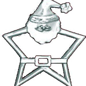 Santa Star Sterling Christmas Ornament 2011 by Hand and Hammer #4154