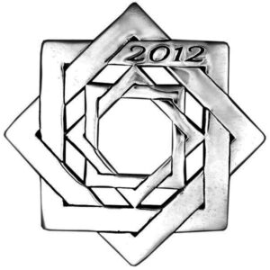 Sterling Silver Ornament Christmas Star Dated 2012 by Hand and Hammer #4156