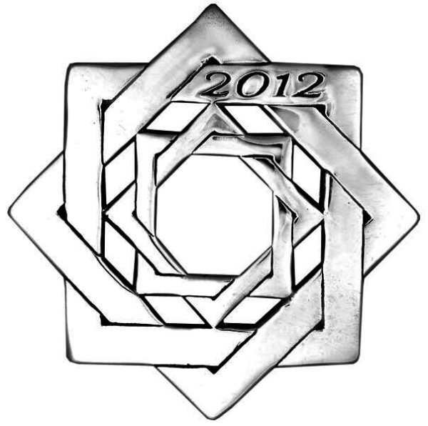 Sterling Silver Ornament Christmas Star Dated 2012 by Hand and Hammer #4156