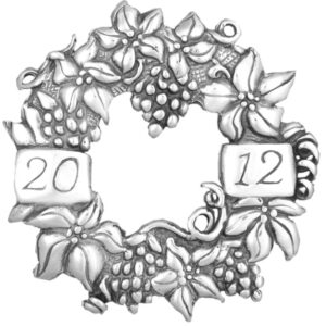 Colonial Williamsburg Wreath 2012 Sterling Christmas Ornament by Hand and Hammer #4167