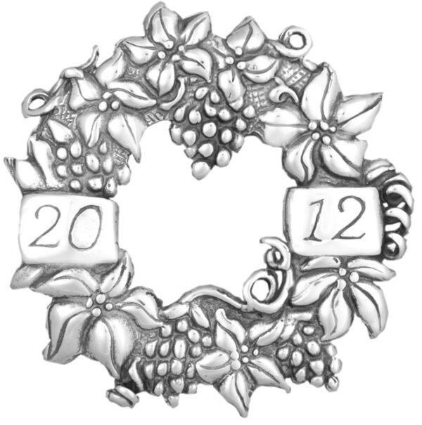 Colonial Williamsburg Wreath 2012 Sterling Christmas Ornament by Hand and Hammer #4167