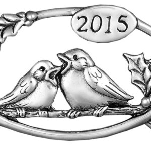 Calling Birds Bird dated 2015 Sterling Christmas Ornament by Hand and Hammer #4197