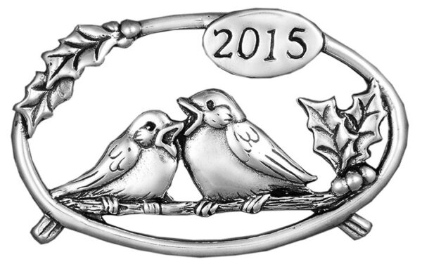 Calling Birds Bird dated 2015 Sterling Christmas Ornament by Hand and Hammer #4197