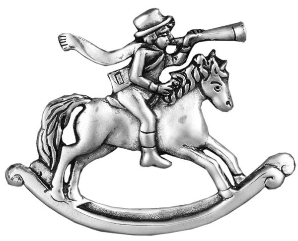Rocking Horse Sterling Christmas Ornament 2015 by Hand and Hammer #4200