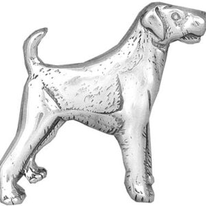 Airedale Sterling Silver Pedigree Dog Lapel Pin by Hand and Hammer