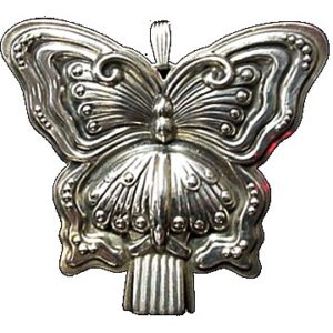 Butterfly Whistle Sterling Silver Pendant Ornament by Reed and Barton