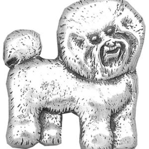 Bichon Frise Sterling Silver Pedigree Dog Lapel Pin by Hand and Hammer