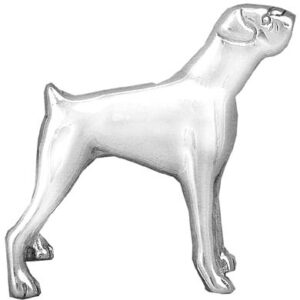 Boxer Sterling Silver Pedigree Dog Lapel Pin by Hand and Hammer