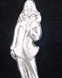 Clown Sterling Silver Christmas Ornament by Cazenovia Abroad