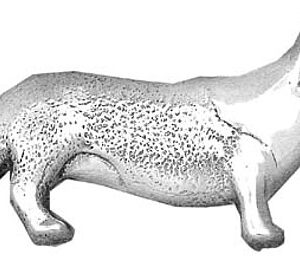 Cardigan Welsh Corgi Sterling Silver Pedigree Dog Pin or Charm by Hand and Hammer