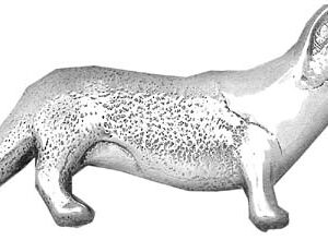 Cardigan Welsh Corgi Sterling Silver Pedigree Dog Pin or Charm by Hand and Hammer