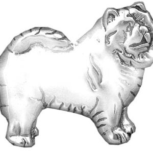 Chow Chow Sterling Silver Pedigree Dog Lapel Pin by Hand and Hammer