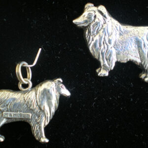 Collie Sterling Silver Pedigree Dog Pin Charm by Hand and Hammer