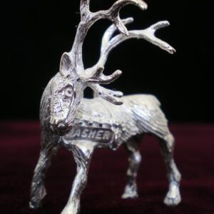 Dasher Reindeer 3-D Sterling Silver Ornament Figurine by Cazenovia Abroad