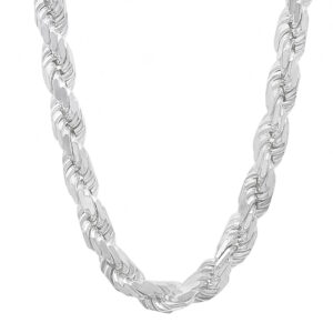 Diamond Cut Sterling Silver Chains with Lobster Claw Catch 1/8" Thickness (4mm) Made in Italy
