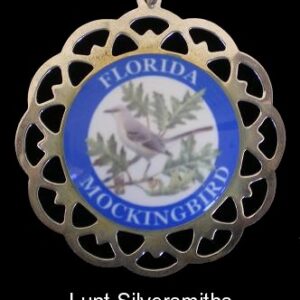 Florida Mockingbird Sterling Silver Medallion Pendant by Lunt