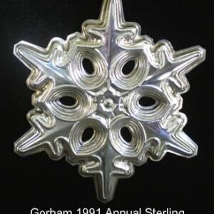 1991 Gorham Snowflake Sterling Silver Christmas Ornament 22nd Edition