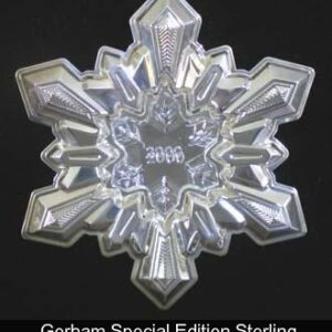 Millennium Gorham Snowflake with Crystal Center Sterling Silver Christmas Ornament