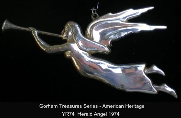 1975 Flying Angel Sterling Silver Christmas Ornament for American Heritage