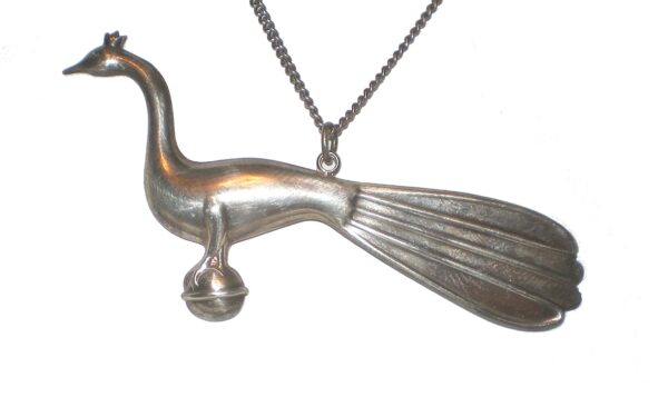 Sterling Silver Peacock Pendant with 24" Chain Jewelry by MFA Boston