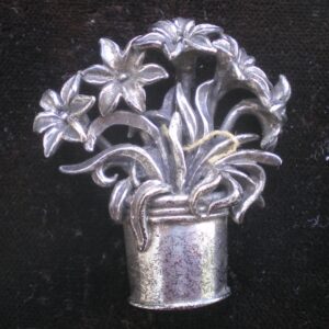 Sterling Silver Lily Pot Brooch by Hand and Hammer Silversmiths