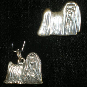 Maltese Sterling Silver Pedigree Dog Lapel Pin by Hand and Hammer