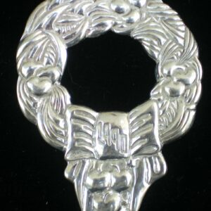 1990 Christmas Wreath Sterling Silver Ornament by Metal Arts Group
