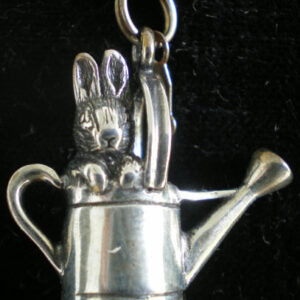 Peter Rabbit in Watering Can Sterling Silver Charm by Hand and Hammer