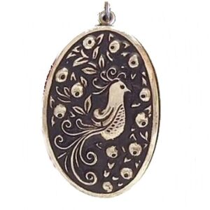 1974 Partridge Sterling Silver Medallion Pendant by International
