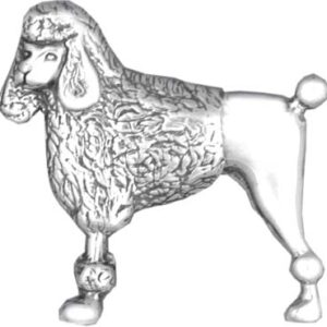 Poodle Sterling Silver Pedigree Dog Lapel Pin by Hand and Hammer