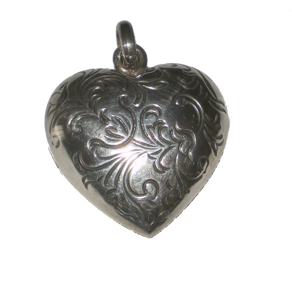 Puffed Heart 3-D Sterling Silver Medallion Pendant by Cazenovia Abroad