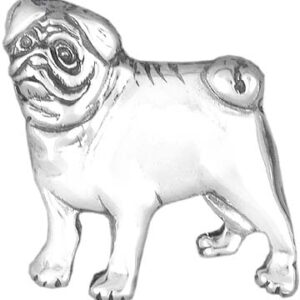 Pug Sterling Silver Pedigree Dog Lapel Pin by Hand and Hammer
