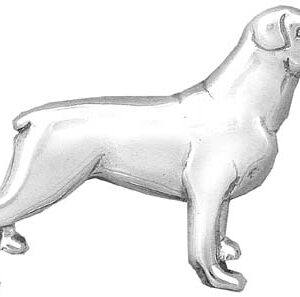 Rottweiler Sterling Silver Pedigree Dog Lapel Pin by Hand and Hammer