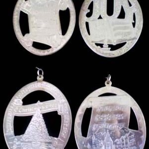 Lunt Songs of Christmas Sterling Silver Ornaments Complete Set of 4