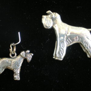 Schnauzer Sterling Silver Pedigree Dog Pin or Charm by Hand and Hammer