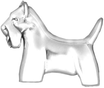 Scottish Terrier Sterling Silver Pedigree Dog Lapel Pin by Hand and Hammer