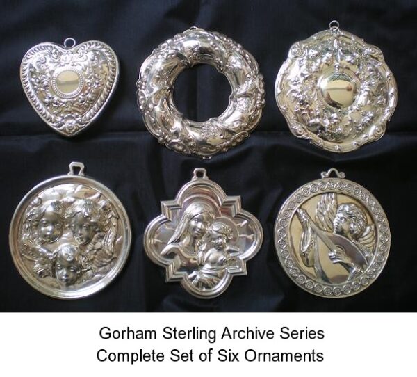 Gorham Sterling Christmas Ornament Archive Series Complete Set of 6