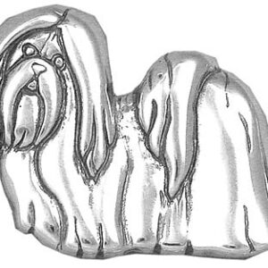 Shih Tzu Sterling Silver Pedigree Dog Lapel Pin by Hand and Hammer