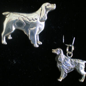 Springer Spaniel Sterling Silver Pedigree Dog Pin or Charm by Hand and Hammer
