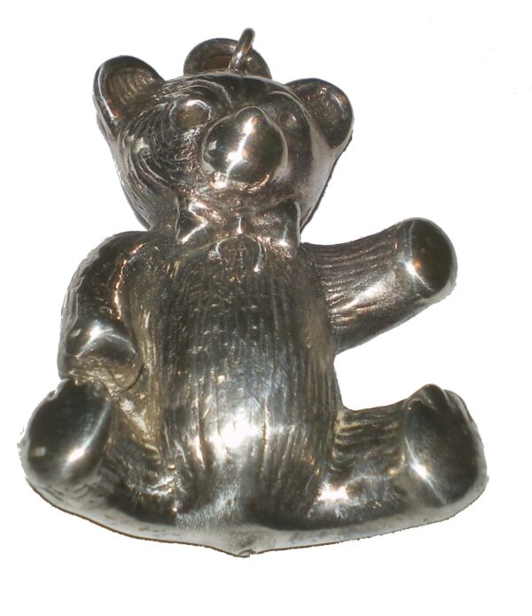 Teddy Bear 3-D Sterling Silver Jewelry Pendant
