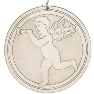 1972 Tootsie Cherub Sterling Silver Medallion Pendant by Kirk and Sons