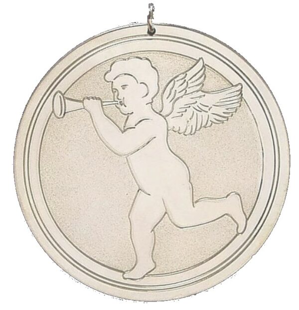 1972 Tootsie Cherub Sterling Silver Medallion Pendant by Kirk and Sons