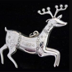 Vixen Reindeer Sterling Silver Christmas Brooch Pendant by Oneida