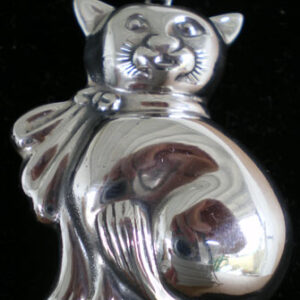 Cat Kitten Sitting 3-D Sterling Silver Medallion Pendant by Windsor Park